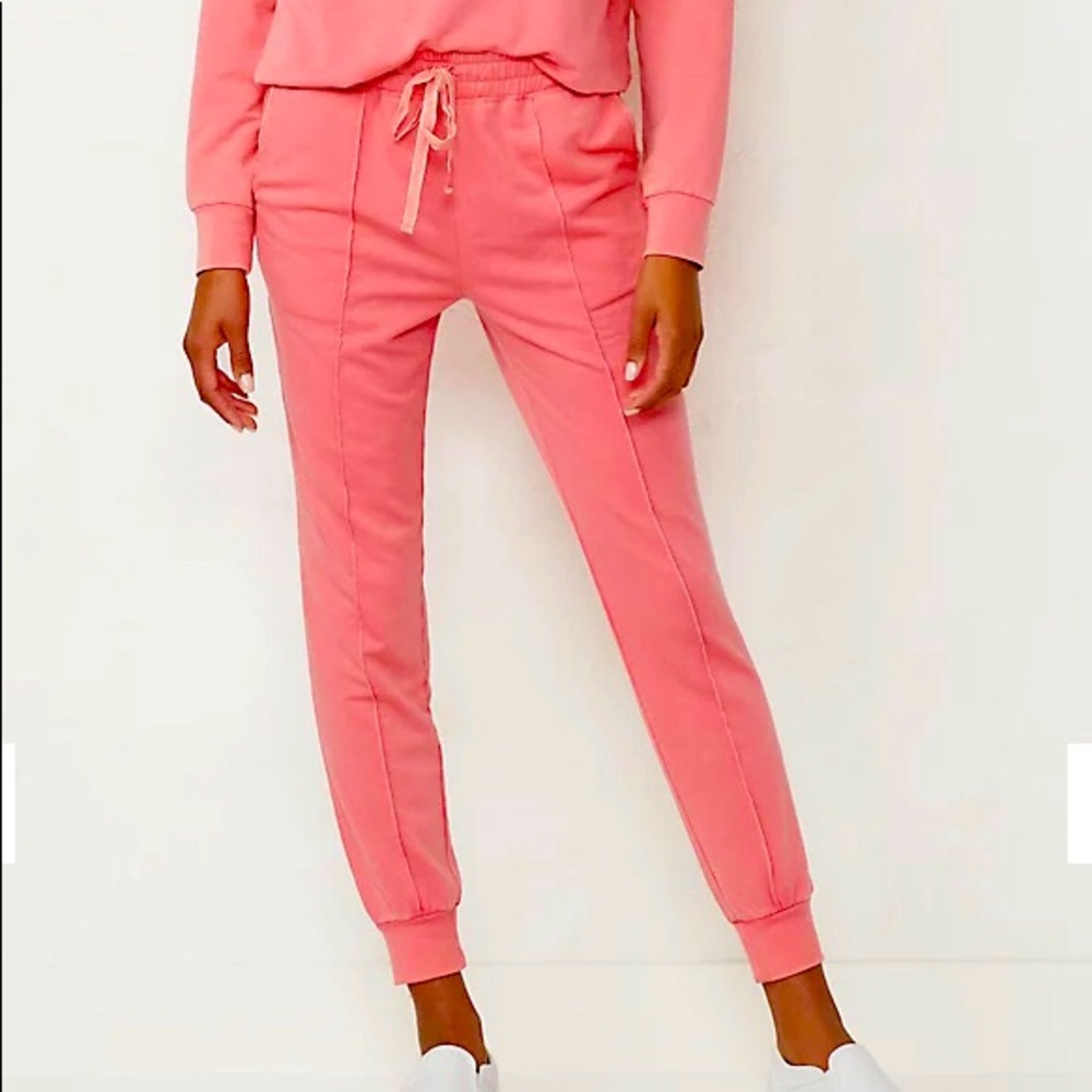Lauren Conrad High Rise Joggers, Coral Petunia